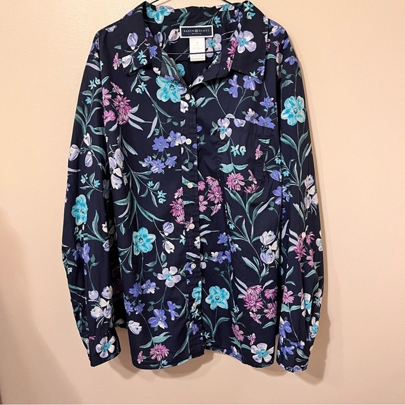 Karen Scott Floral Button Up NWOT - Picture 1 of 2